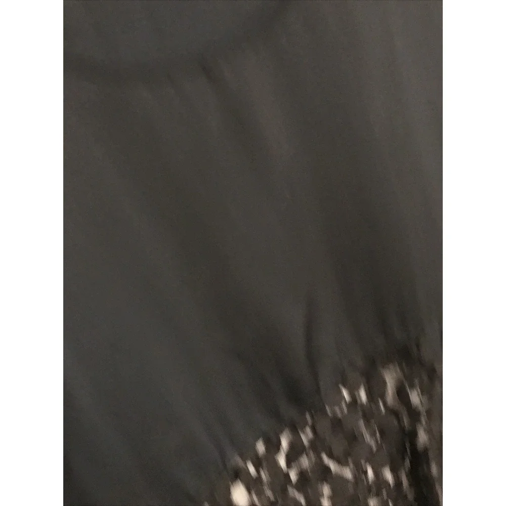Jennifer Hudson 1X Black‎ crepe sheer leave bottom blouse top